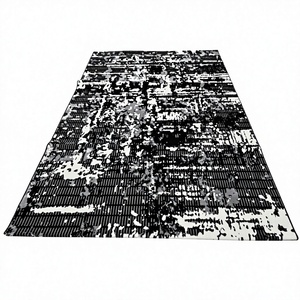 Tapis Adiva turc en polyester shaggy, tissé jacquard, fabriqué à la machine, à poils longs, rembourré, réversible, lavable, antidérapant, antimicrobien - Product Image 1