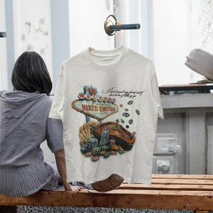 T-shirt en coton blanc à manches courtes et col rond pour homme avec motif imprimé Casino, coupe décontractée, logo sur le devant - Product Image 6