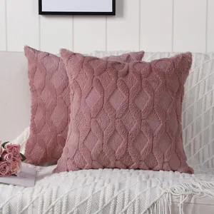 Soft Plush Short Wool Velvet Decorative Throw Pillow Covers Luxury Style Cushion Case European Pillow Shell for Sofa Bedroom