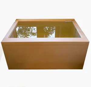 1.5M जापानी सरू की लकड़ी का बाथटब, बिना रंगा हुआ भिगोने वाली बाल्टी लकड़ी का बाथ टब ब्यूटी सैलून शॉवर वयस्क शॉवर बाल्टी, cu
