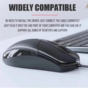 เมาส์ออปติคอล 3 มิติ แบบ Ergonomic กันน้ำ สำหรับธุรกิจ สำนักงาน เล่นเกมส์  รองรับโลโก้สั่งทำ สีดำ แบบมีสาย ราคาประหยัด ใช้งานง่าย มีสินค้าพร้อมส่ง - Product Image 2