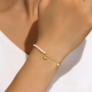 Pulsera de plata de ley 925 con perlas y ópalos de lujo, en oro de 18 quilates, para mujer, a la moda. - Product Image 3