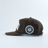 Casquette rétro à 5 panneaux avec logo personnalisé blanc « LOVE YOURSELF » broderie 3D en relief, casquette de baseball marron café non structurée, vente en gros
