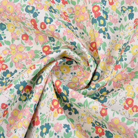 Tissu en popeline tissée haut de gamme 60S imprimé floral 100% coton pour robes et chemises de mode pour filles, en stock