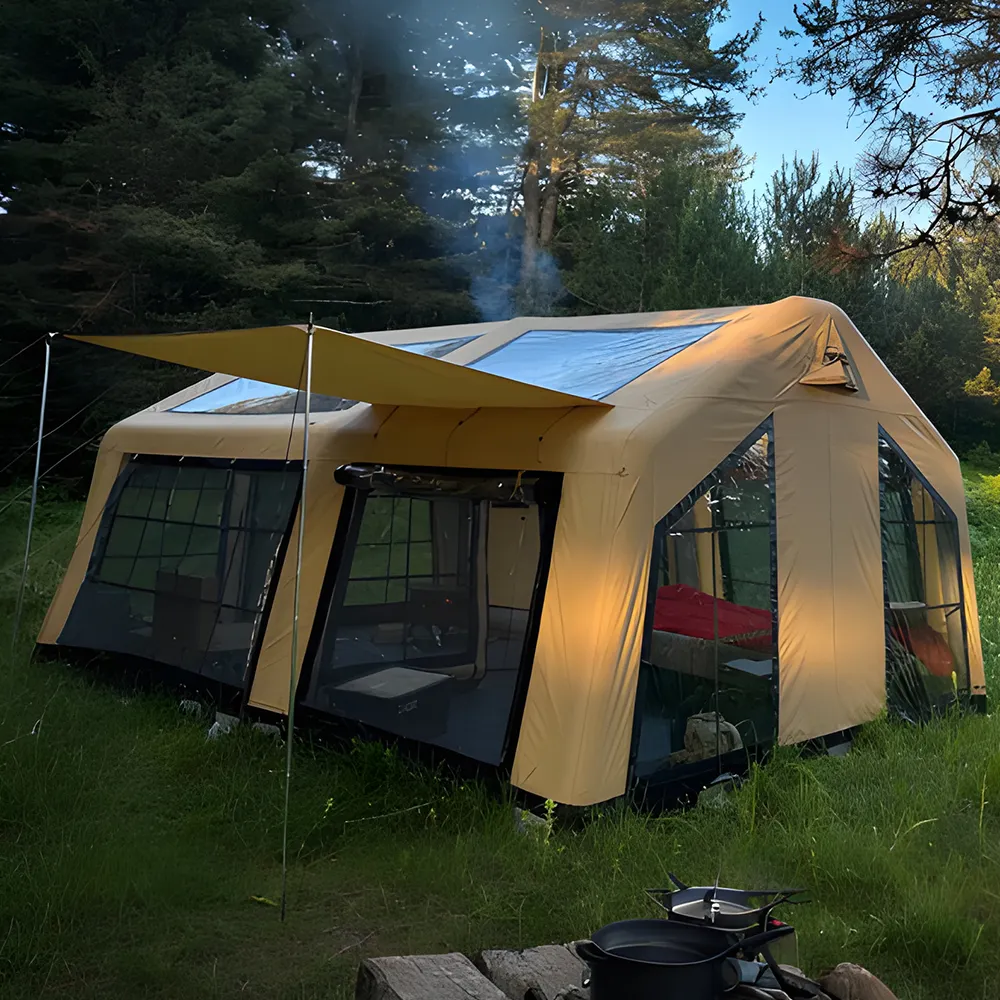 Custom Grote Outdoor Waterdichte Opblaasbare Kamp Camping Huis Heavy Duty Opblaasbare Luchtpool Luchttent Luchtpomp Tent Voor Kamperen