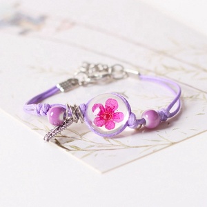Pulsera de <span class=keywords><strong>trébol</strong></span> de flor salvaje prensada, regalo de San Valentín, parejas trenzadas bohemias - Product Image 6