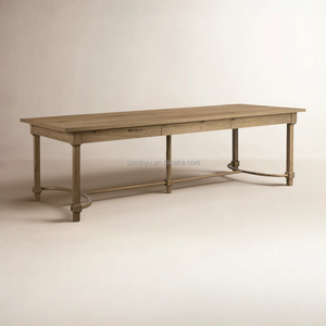 <span class=keywords><strong>MYHOME</strong></span> Tavolo da Pranzo Rettangolare in Legno Massello Stile Antico Francese, Fatto a Mano e Durevole per Uso Domestico - Product Image 2