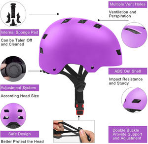 男性と女性のためのCE & CPSC認定ユニセックス強力ABSスケートボード & スクーターヘルメット大人のバイク電動ヘルメットスポーツスタイル - Product Image 4