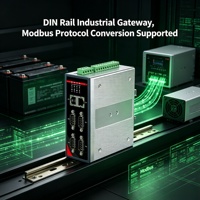 Gateway Industrial para Riel DIN 4G 5G Opcional RS485 Modbus RTU a TCP MQTT JSON Edge Buffer 35mm DIN IP40
