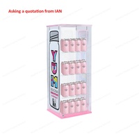 Étagères de présentation de nourriture saine, de bonbons et de jus en acrylique écologiques personnalisées à 4 niveaux, avec étagères réglables pour les magasins de détail