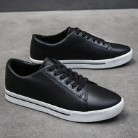 Chaussures décontractées pour hommes en gros, baskets basses noires en microfibre respirante à lacets, logo personnalisé, chaussures de créateur de mode OEM ODM