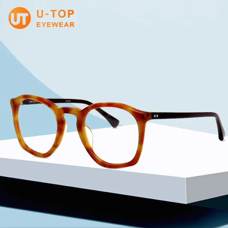 Utop Fashion Color Trendy Luxury Branded Eyeglasses Frames River Acetate Eye Glass Frames Optical Glasses