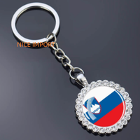 Porte-clés fleur en strass drapeau des Seychelles, très populaire, pour sac à dos, décoration de clés, breloque de portefeuille, souvenir de voyage