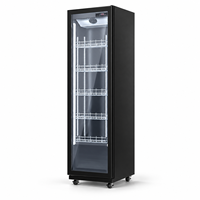 Réfrigérateur à boissons professionnel de grande capacité avec porte en verre simple et éclairage LED pour café