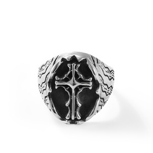 Anello Gotico a Croce con Spine in Acciaio Inossidabile, Anello Sigillo da Uomo Vintage Punk a Croce per Feste e Outfit Quotidiani - Product Image 2