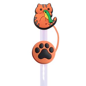 ฝาครอบหลอดแก้ว 8 มม. ลายการ์ตูนแมว ป้องกันฝุ่น สำหรับเครื่องดื่มชา sữa ขายดี - Product Image 6