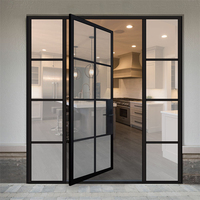 Porte pivotante en verre et aluminium, porte de séparation moderne pour salon, salle à manger, bureau et intérieur de maison