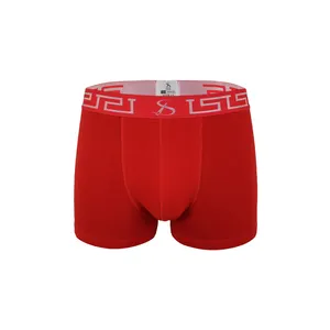 La migliore vendita di colore rosso traspirante in tinta unita da uomo Boxer biancheria intima di cotone Spandex per il commercio all'ingrosso - Product Image 1