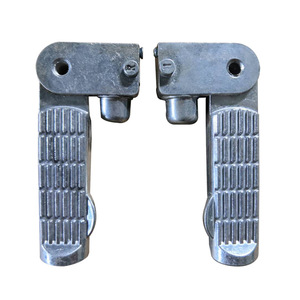 Silver Aluminum E <b>Bike</b> Foot Pedals With Rear Footrest Durable Foldable Extended For <b>Electric</b> Bicycle Accessories - Product Image 2