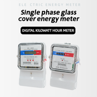 Meter Energi Cerdas Satu Fasa dengan Layar LCD, Pemasangan Tetap, Meter Mekanis, Penutup Kaca Tunggal, Meter Energi Watt Jam