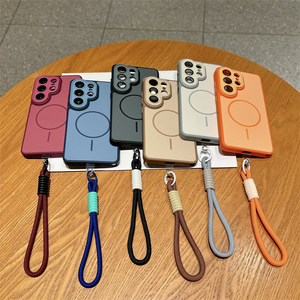 เคสโทรศัพท์แบบด้าน ดีไซน์เกราะ วัสดุ PC แม่เหล็ก พร้อมสายคล้องข้อมือ สำหรับ Samsung S26 S25 S24 S23 Ultra Plus FE A57 A37 - Product Image 1