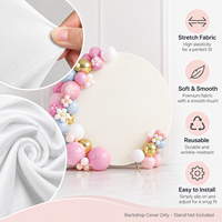 Penutup Lengkung Bulat Grosir untuk Dekorasi Pesta Pernikahan, Ulang Tahun, dan Baby Shower, Bahan Kain Polyester Stretch