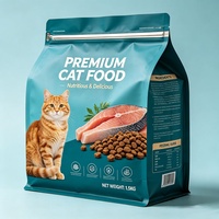 Sachet Doypack BOPP personnalisé imprimé pour aliments pour animaux de compagnie avec fond plat, fermeture éclair, résistant à l'humidité et impression hélio