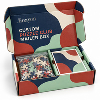 Boîte d'expédition en carton ondulé personnalisée pour club de puzzles, avec insert pour emballage de vente au détail