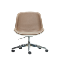 Chaise de bureau pivotante réglable de qualité commerciale, dossier solide, revêtement en tissu, base chromée, roulettes, chaise d'hôtel moderne