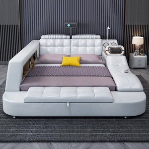 <span class=keywords><strong>Lit</strong></span> en cuir multifonctionnel intelligent de haute qualité avec rangement, massage, <span class=keywords><strong>lit</strong></span> rembourré, <span class=keywords><strong>lit</strong></span> double électrique - Product Image 2
