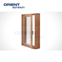 Ventanas de aleación de aluminio y fabricante de puertas Arco superior Ventana de madera de aluminio