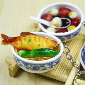 Llavero de Resina con Mini Comida de Cocina de Simulación, Tazón Pequeño de Fideos, Juguete Divertido de Comida de Simulación, Regalo para Estudiantes - Product Image 2