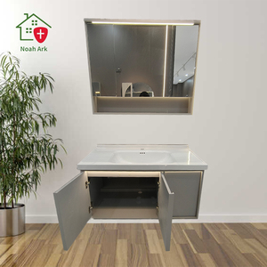 Modern smart storage mirror cabinet with integrated heat bending white washbasin hanging cabinet defogger function - Product Image 6