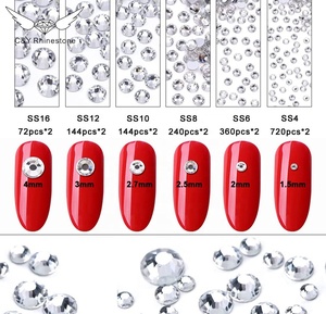 12 רשת כל צבע אבנים עגולות אבני חן קריסטל בתפזורת גב שטוח סיטונאי אבני חן זכוכית קריסטל - Product Image 4