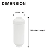 2 Paket Filter Air Fluorida Inline 6 Inci, 500 Galon Per Pasang, Ulir Betina 1/4 inci