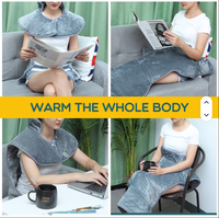 Coussin chauffant électrique multifonctionnel, contrôle de la température à 12 niveaux, minuterie à 6 vitesses, chauffage rapide, massage du dos/de la taille/de la personnalité