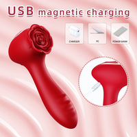 Kovida Erwachsenen-Sexspielzeug Rose Rotierender Perlen-Vibrator Massage für Frauen Weiblicher G-Punkt Klitoris Brustwarzen