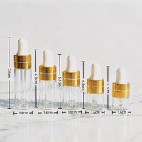 Lot de flacons compte-gouttes en verre vierges de 1 ml, 2 ml, 3 ml, 4 ml, 5 ml – Vente en gros, personnalisation OEM, logo sur mesure, marque privée, emballage en vrac pour les marques