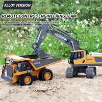 Excavadora RC 1:20 de Aleación con Control Remoto de 11 Canales y 680 Piezas °   Juguete de Vehículo de Construcción con Rotación de 2.4GHz, Sonido y Luz