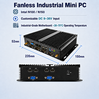 Mini PC industriel sans ventilateur Inter N100 N150 Mini PC sans ventilateur Garantie de 3 ans 4K 60FPS Linux Windows 10 11
