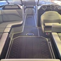 Tapis de pont en mousse EVA imitation teck pour plateforme de bain et cockpit de bateau Moomba Mojo 2016-2018, style SeaDek MarineMat, auto-adhésif