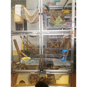 Aluminum Profile Hamster Cage Small Secure Frame Multipurpose Pet Enclosure Rectangle Shape Transparent Safe Anti Escape - Product Image 1