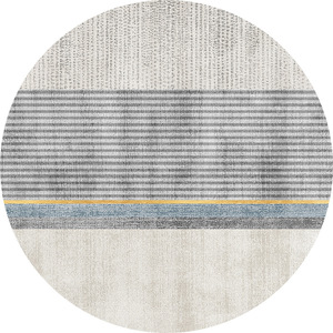 EIFFEL HOME Round <b>Rug</b> Imitation Cashmere Striped Solid Color Washable Living Room Bedroom Floor Mat for Adults - Product Image 5