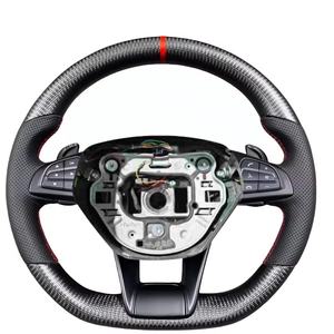 Volant de voiture en fibre de carbone pour <span class=keywords><strong>Mercedes</strong></span> Benz W205 AMG C63 E63 W213 C43 A45 G63 G500 S63 GLA45 GL-S63 AMG - Product Image 2