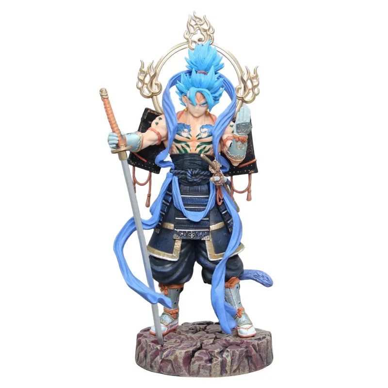 Offre Spéciale Anime Dragon Balls Samurai série aux cheveux bleus Vegetto PVC Boxed Model Figurines figurines Pour la décoration