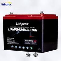 Batería Recargable LiFePO4 24V 300AH Grado A 6000+ Ciclos Profundos Marino RS485 BMS Inteligente Terminal M8 CE RoHS IP67 Servicio OEM ODM