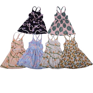Venta Directa de Fábrica, Vestido de Algodón con Estampado Hawaiano Personalizado al por Mayor, Vestido con Tirantes Ajustables para Niñas - Product Image 2