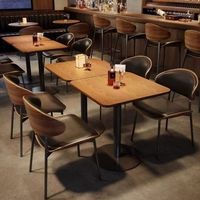 Tables de salle à manger et chaises de restaurant de luxe modernes et durables avec bois et métal pour café café