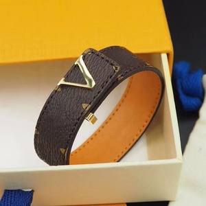 2026 New Style Designer Bracelet Luxury Brand PU Leather Wristband Gift <strong>for</strong> <strong>Men</strong> Women Exquisite Metal Letter LOGO <strong>Bangle</strong> - Product Image 2