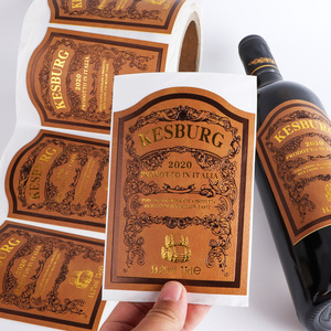 Etiquetas de Cuero Personalizadas <span class=keywords><strong>con</strong></span> Logotipo en Relieve, Etiquetas Adhesivas de Cuero PU <span class=keywords><strong>con</strong></span> Lámina Dorada para Embalaje de Botellas - Product Image 5